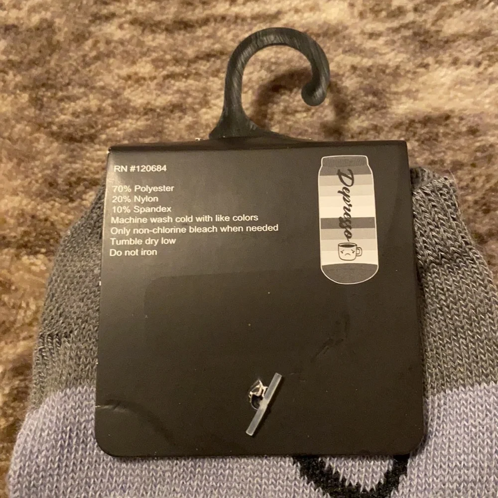 2/$12 Depresso Espresso Striped No-Show‎ Socks Hot Topic